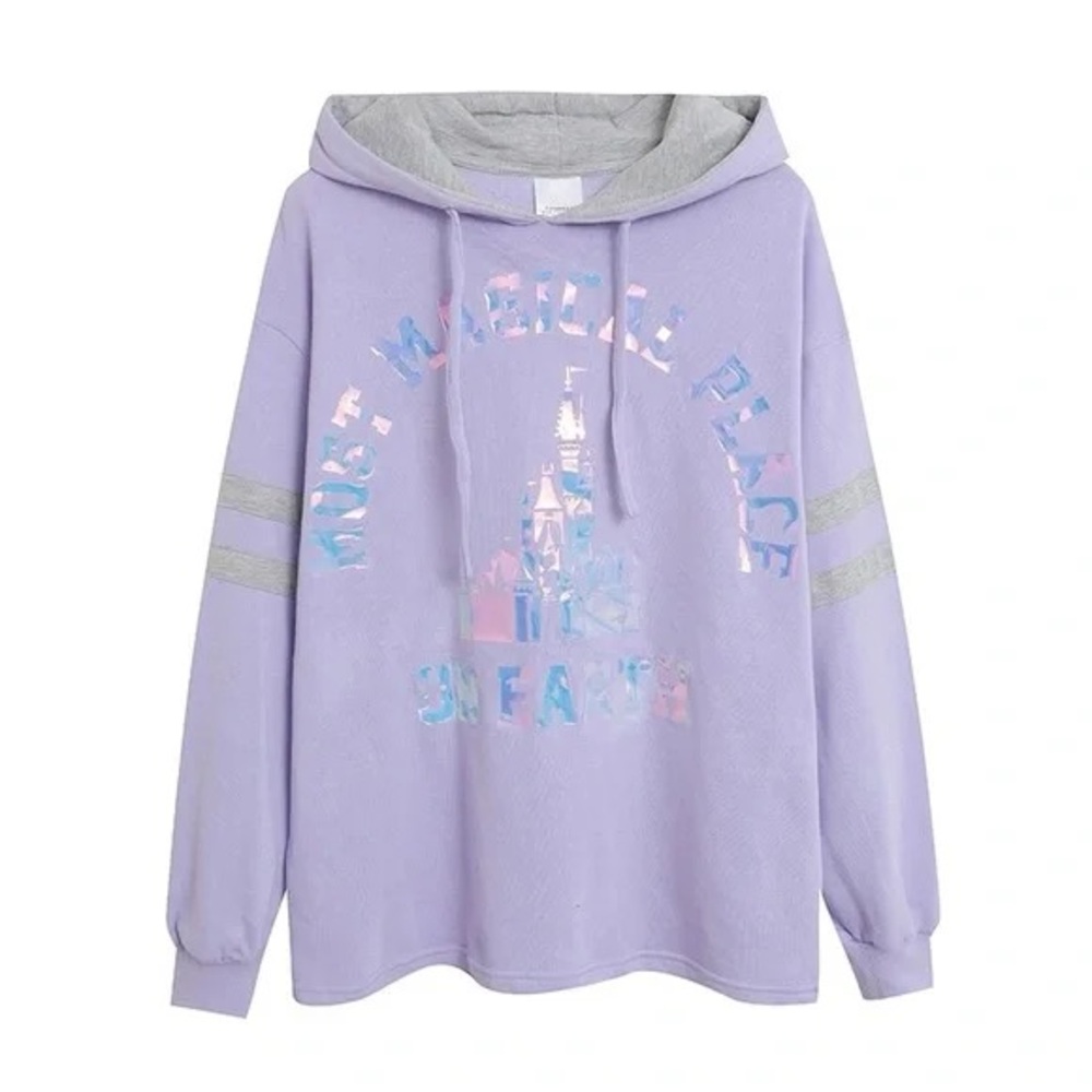 Disney Parks Most Magical Place on Earth Hoodie Lavender Women’s Size M Castle